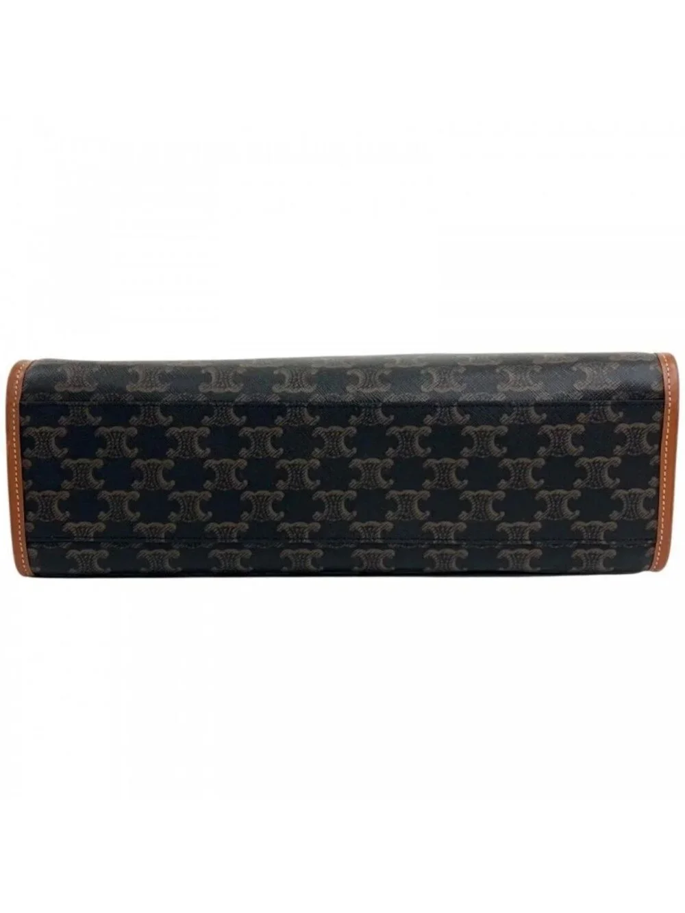Celine Tote Triomphe Leather Brown Gold